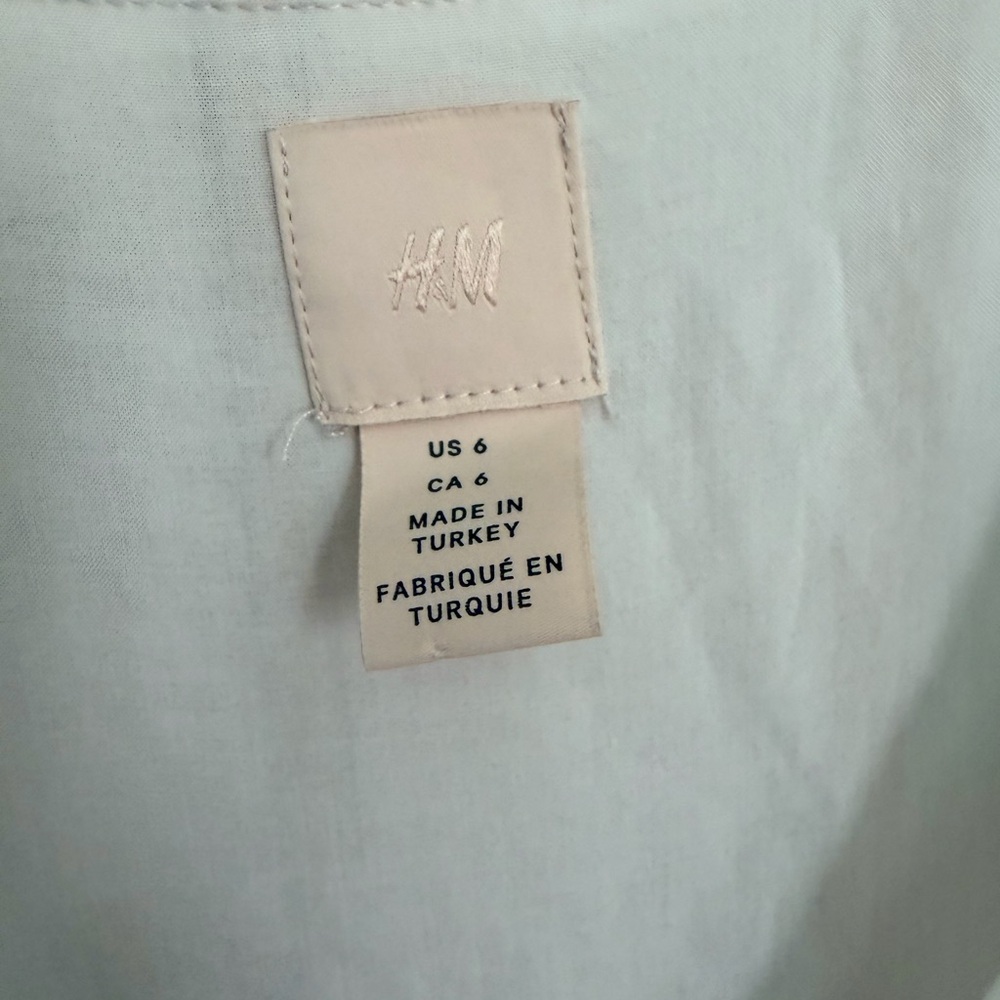 H&M Ivory Maxi Dress with Tan Stripes size 6 - Picture 9 of 16